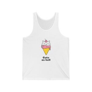 Cute As Hell Typography with Playful Script and Bold Contrast - Tank Top
