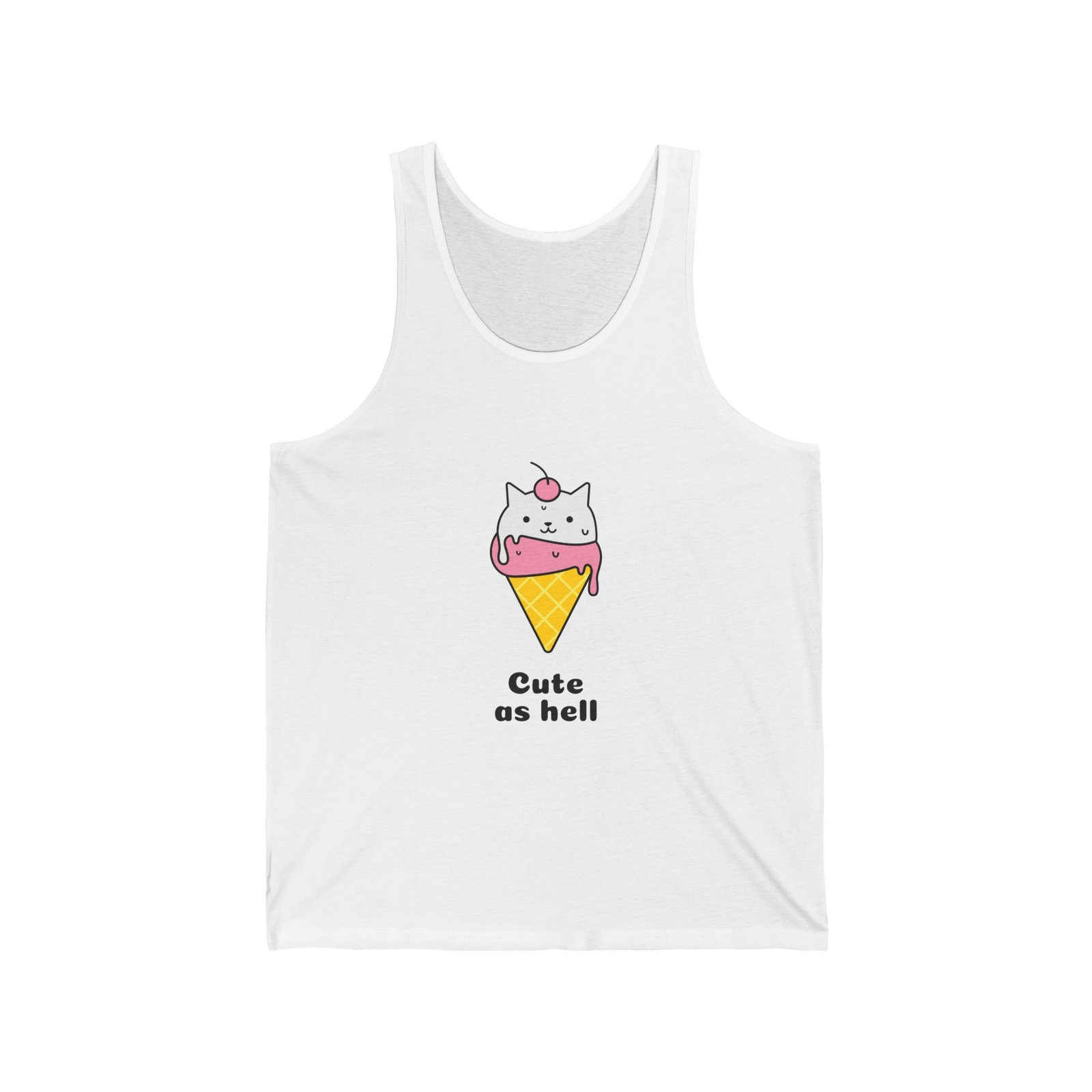Cute As Hell Typography with Playful Script and Bold Contrast - Tank Top