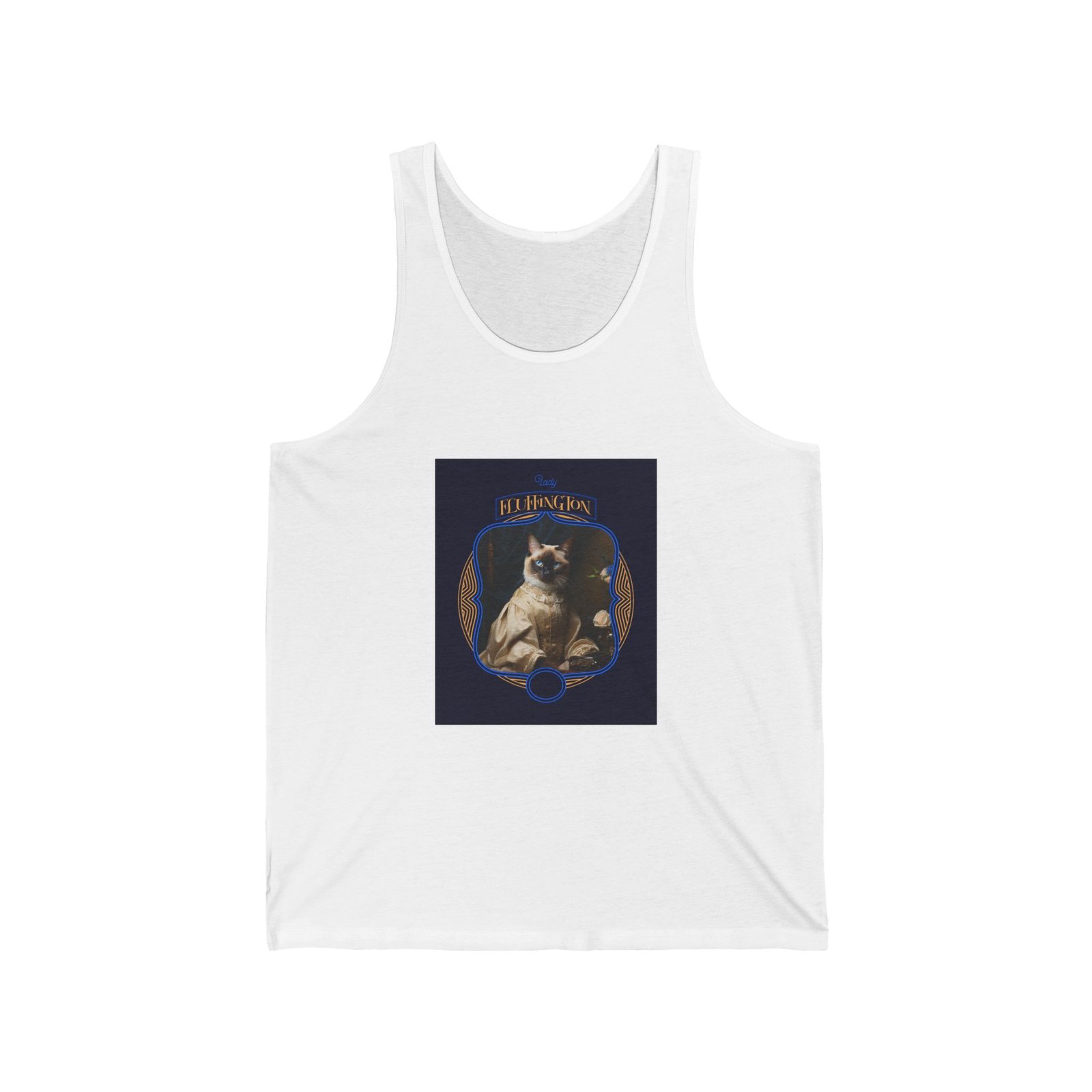 Lady Fluffington Cat Humorous Vintage Style Illustration - Tank Top