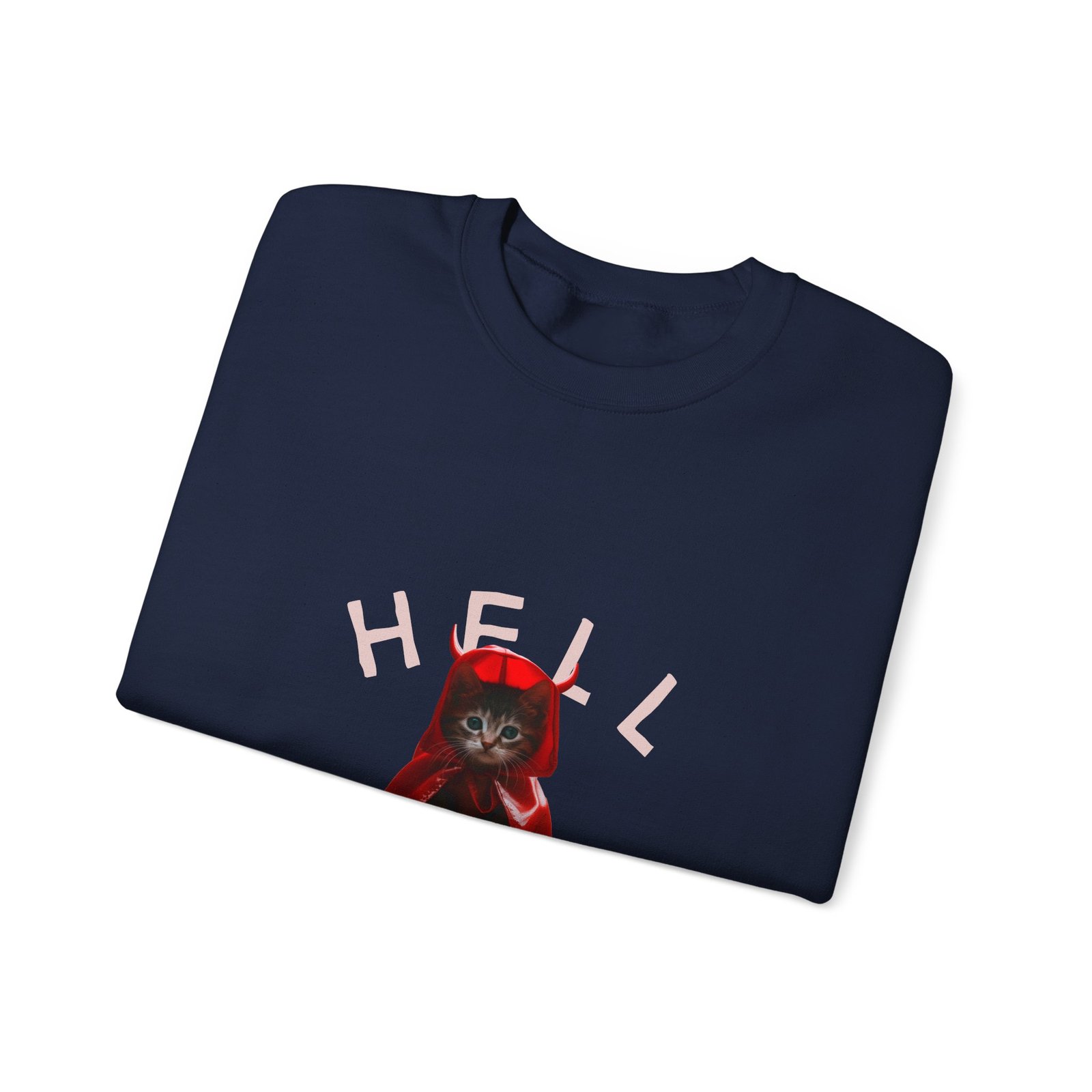 Hell Yeah! Devilish Cat with Fiery Attitude Design - Sweatshirt - Image 11