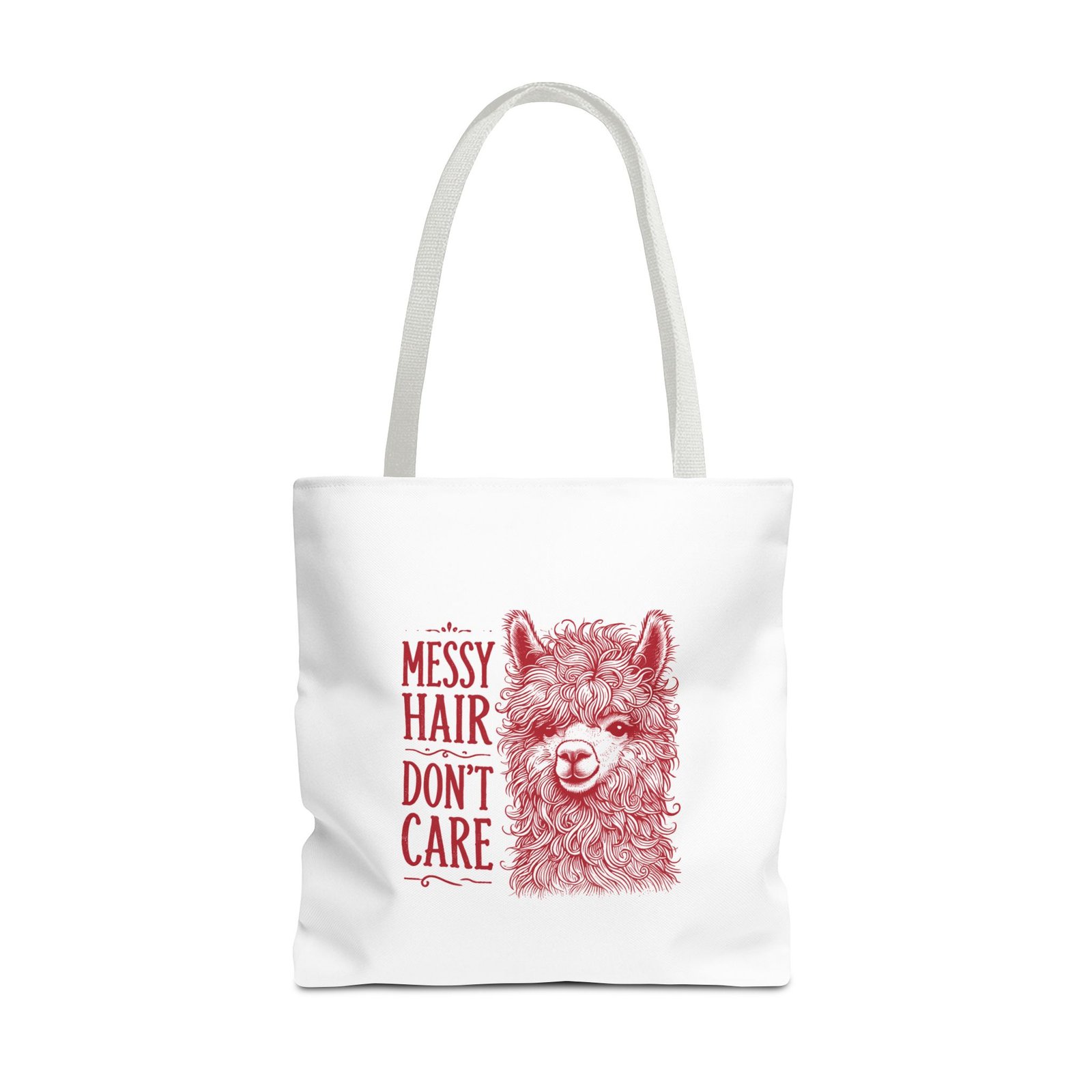 Messy Hair Don’t Care Red Llama Face Graphic - Tote Bag - Image 9