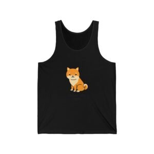 Adorable Shiba Inu Mom Illustration with Playful Expression - Tank Top