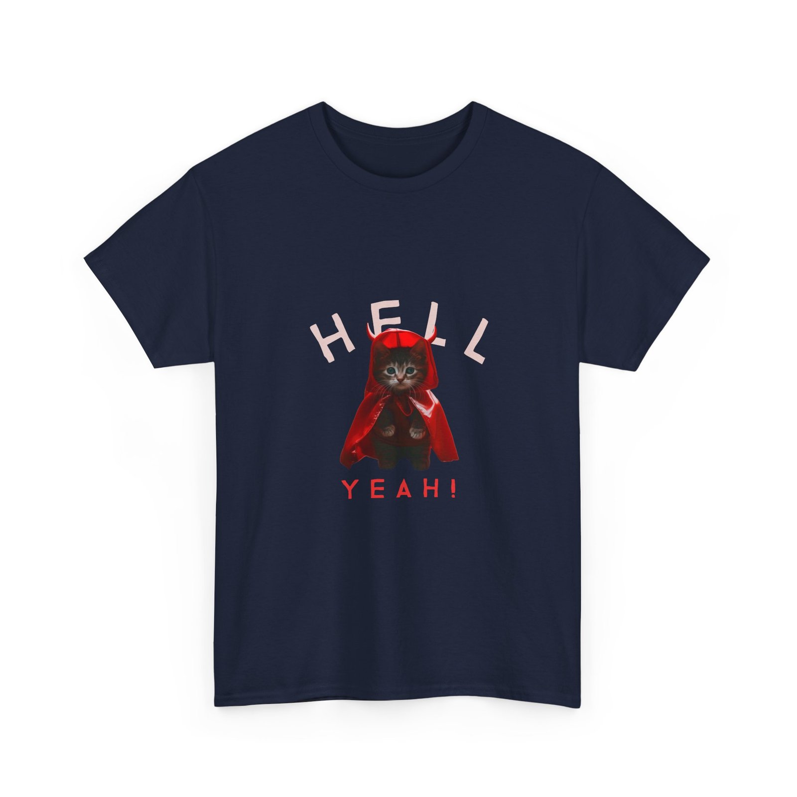 Hell Yeah! Devilish Cat with Fiery Attitude Design - T-shirt - Image 11