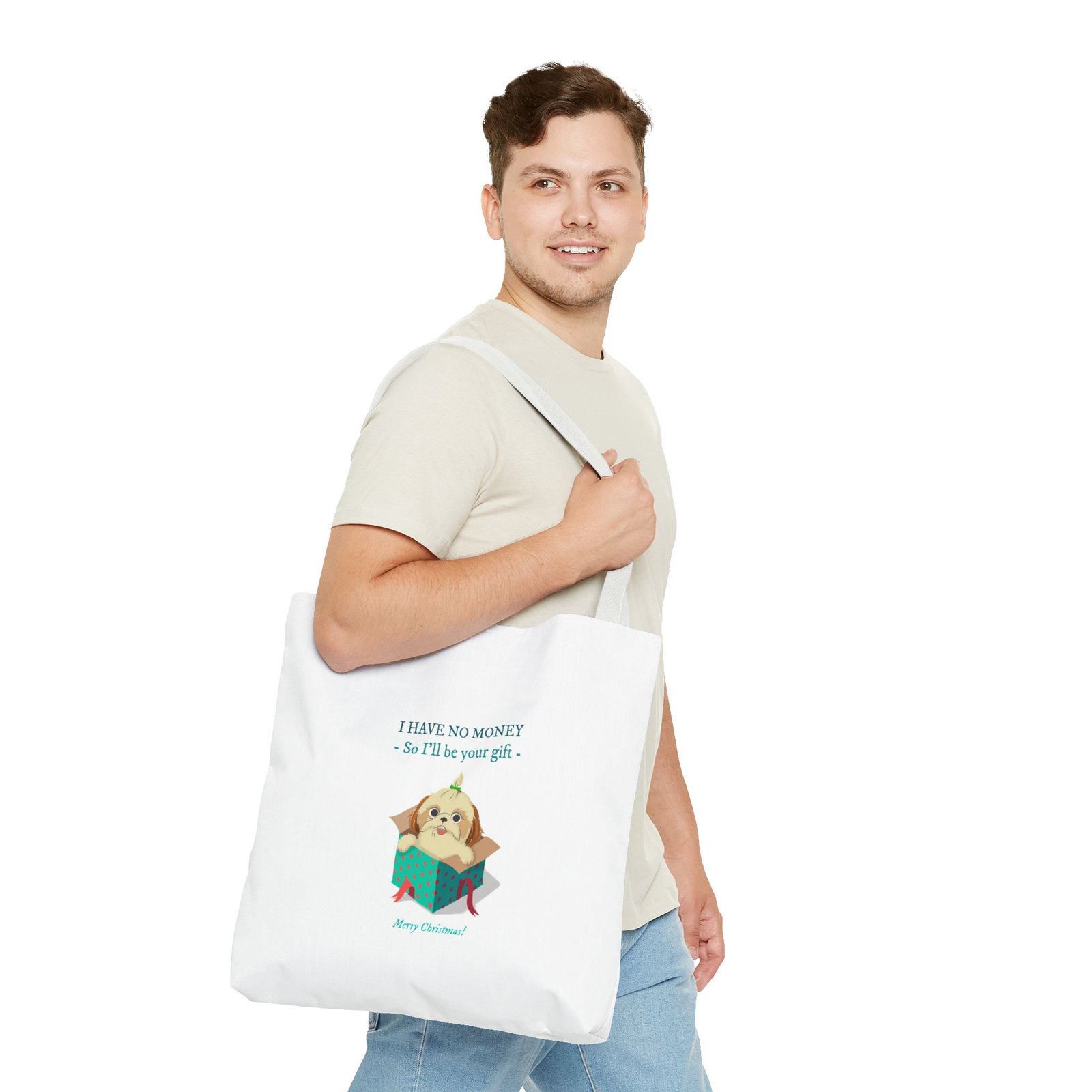Funny No Money Gift Dog Cartoon Illustration - Tote Bag - Image 11