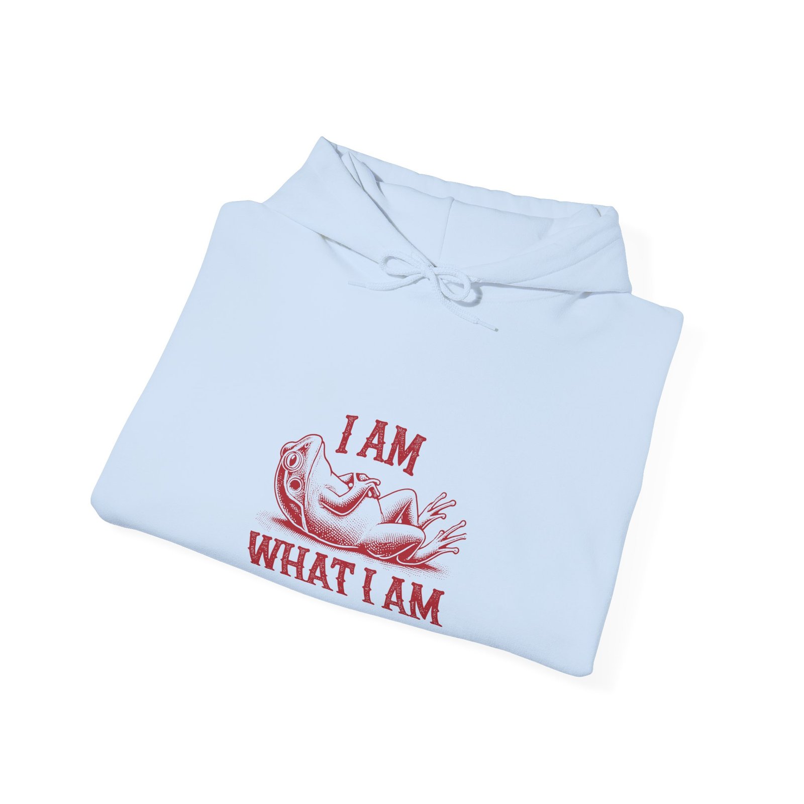 I Am What I Am Red Frog Illustration Bold Statement Design - Hoodie - Image 12