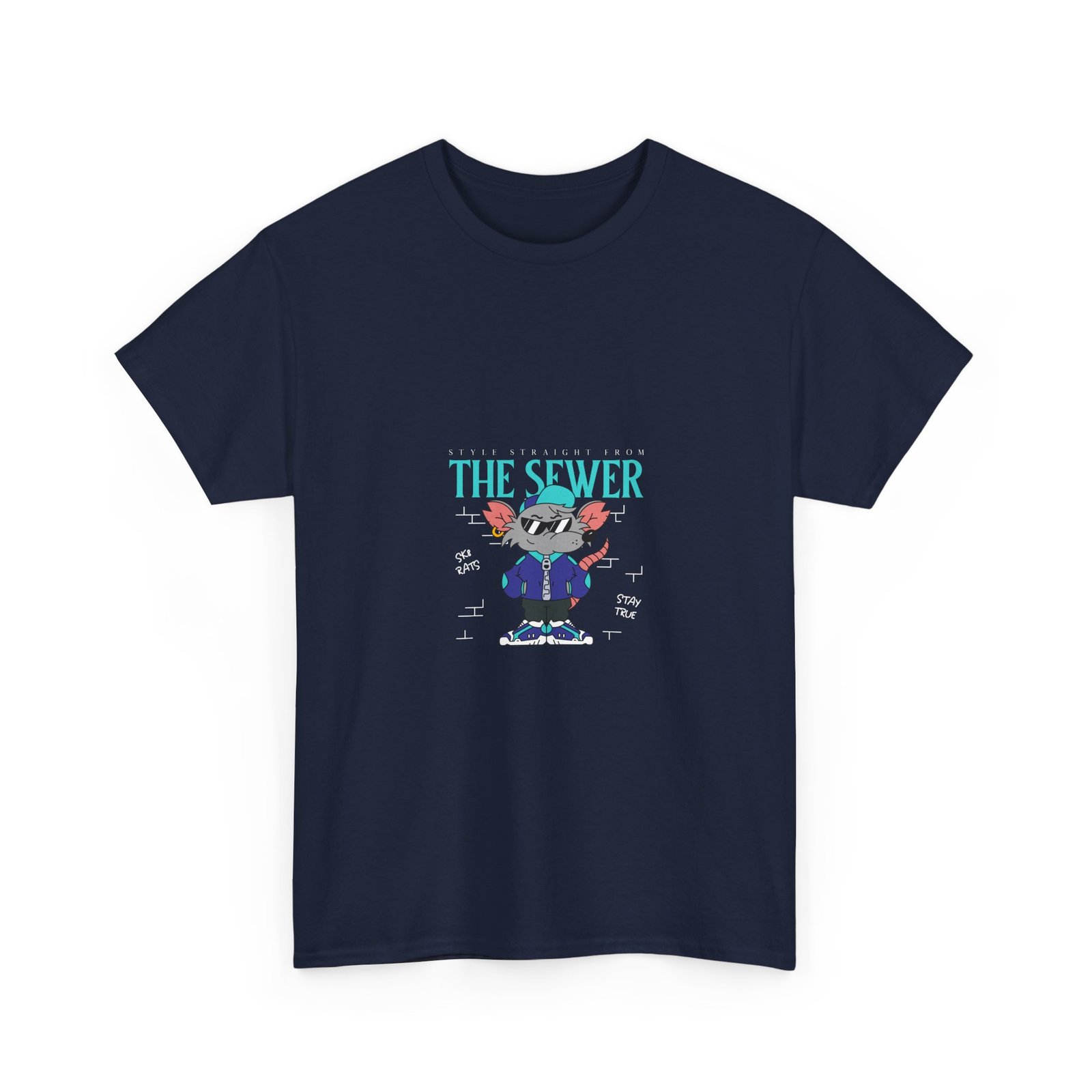 Urban Sewer Rat Illustration with Gritty Street Art Style - T-shirt - Image 11