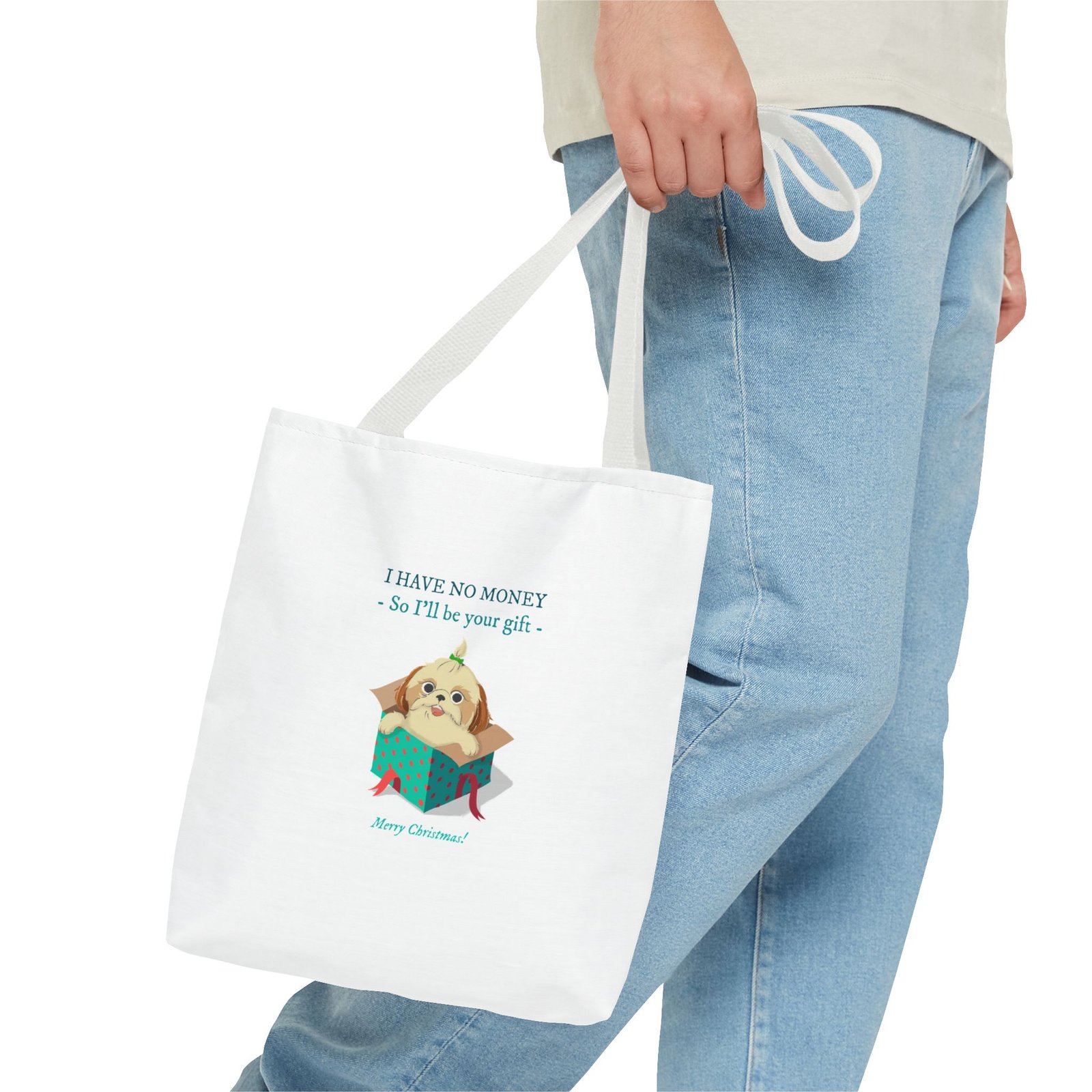 Funny No Money Gift Dog Cartoon Illustration - Tote Bag - Image 3