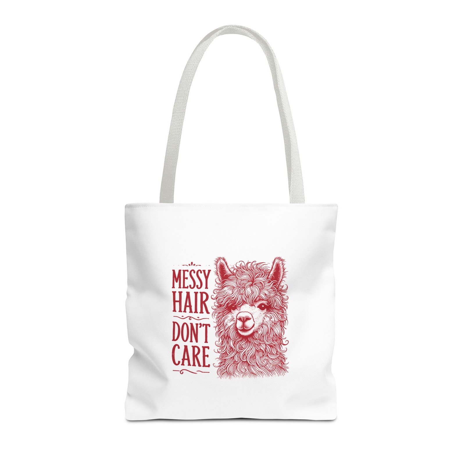 Messy Hair Don’t Care Red Llama Face Graphic - Tote Bag - Image 5
