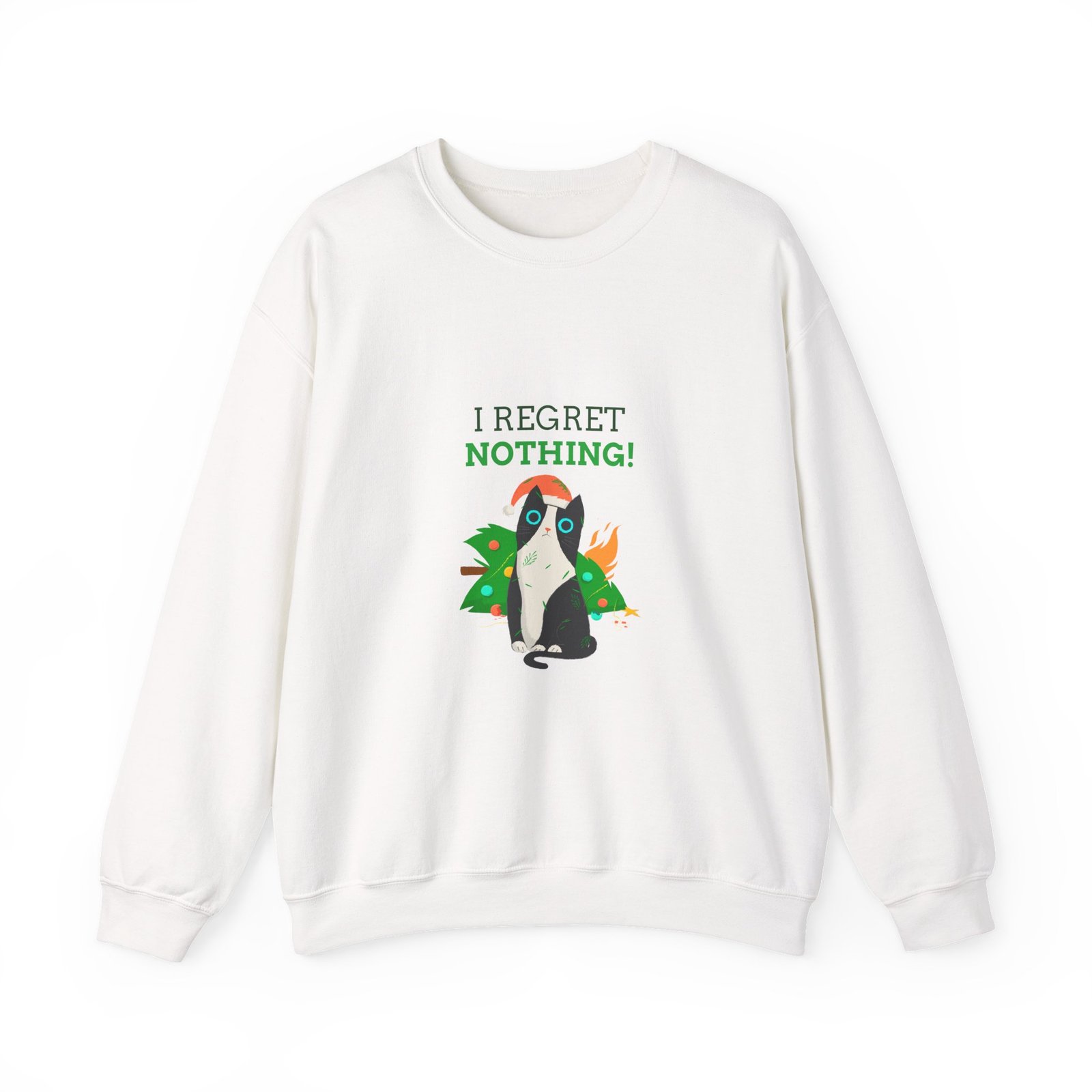 No Regrets Dog Graphic with Bold Typography and Playful Attitude - Sweatshirt