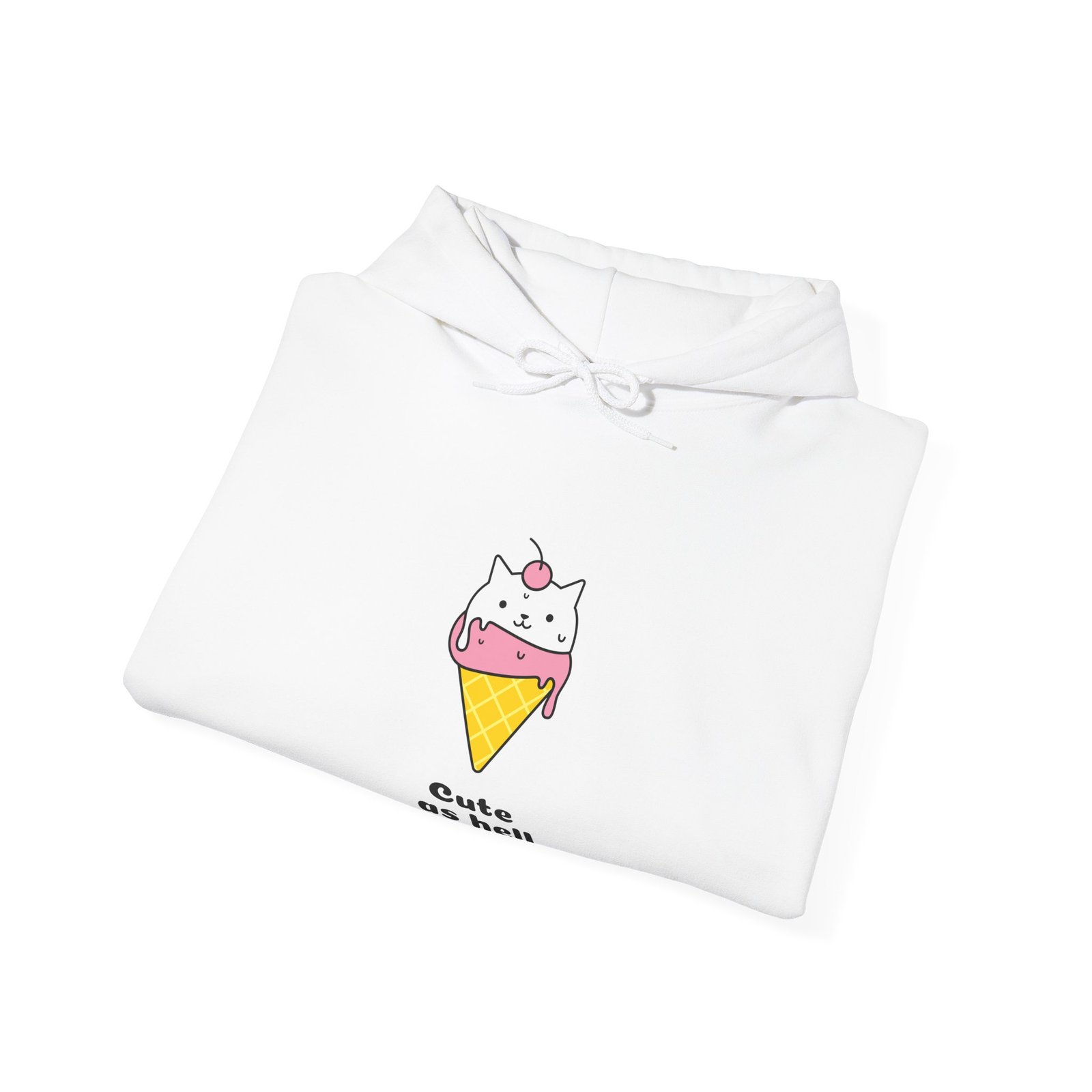Cute As Hell Typography with Playful Script and Bold Contrast - Hoodie - Image 4