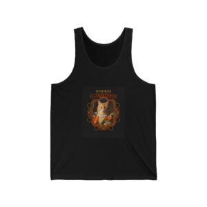 Garrinha Cat Regal Pose with Elegant Crown Illustration - Tank Top