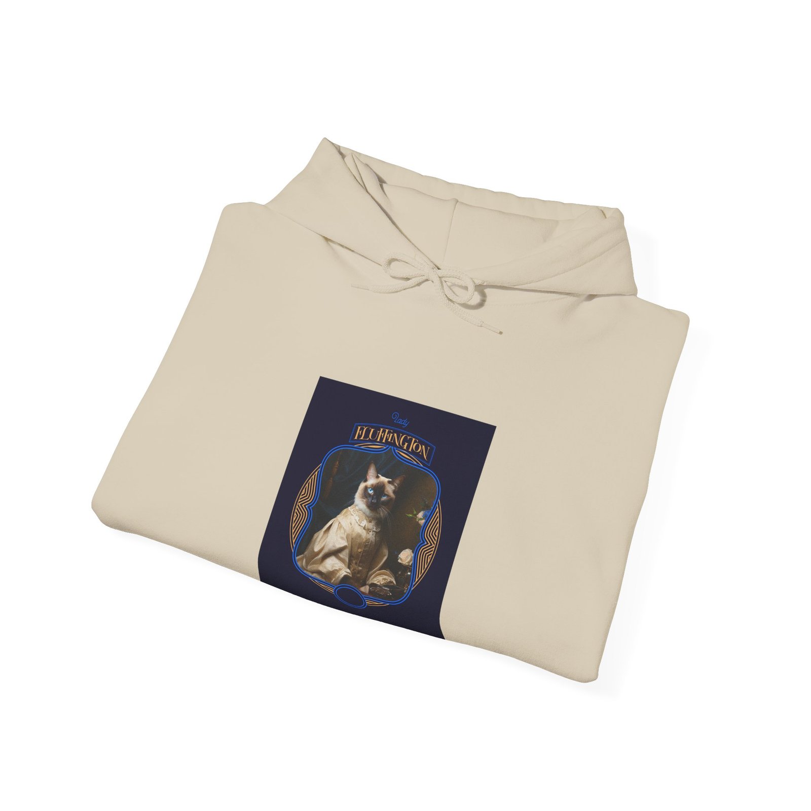Lady Fluffington Cat Humorous Vintage Style Illustration - Hoodie - Image 8