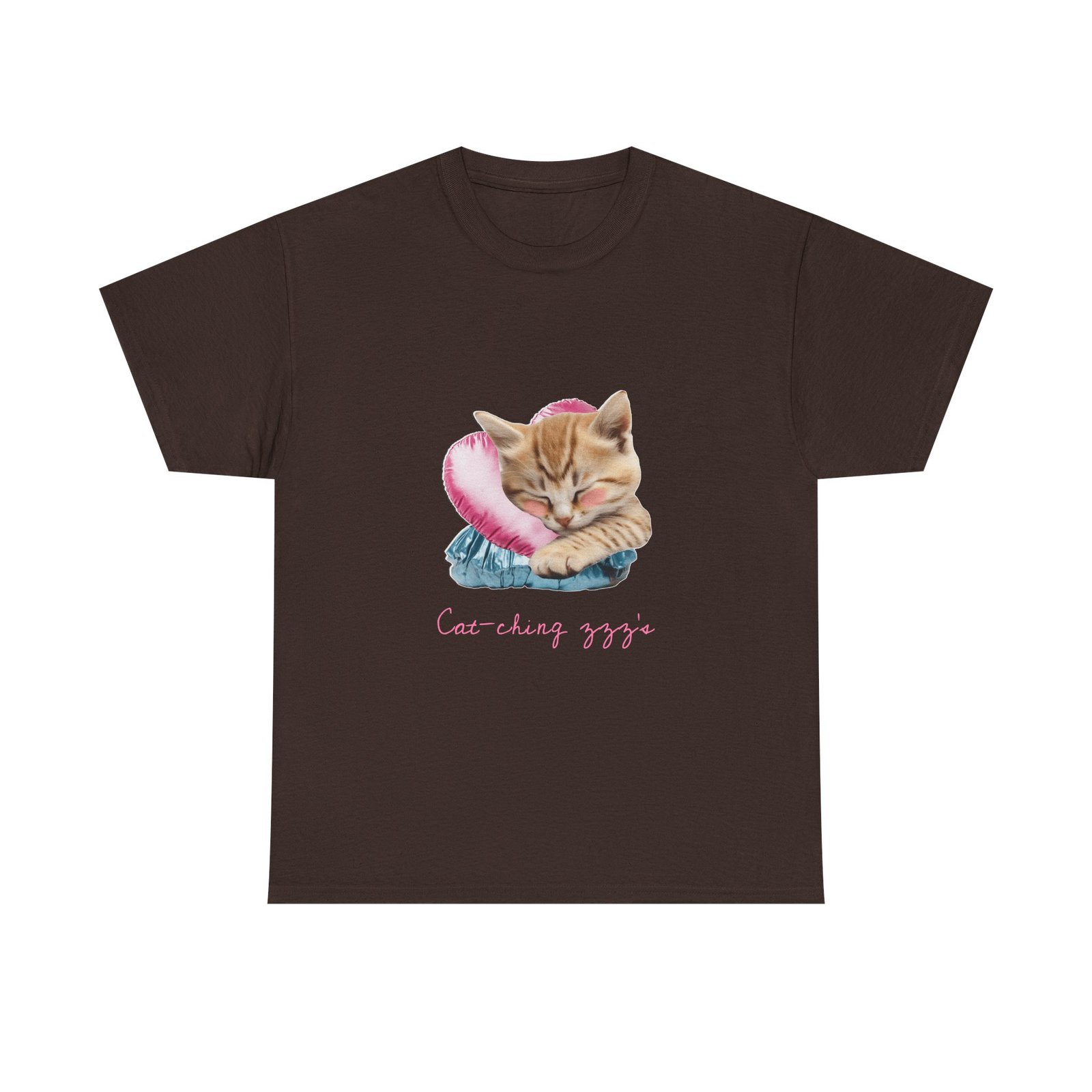 Sleeping Ginger Cat Cozy and Adorable Illustration - T-shirt