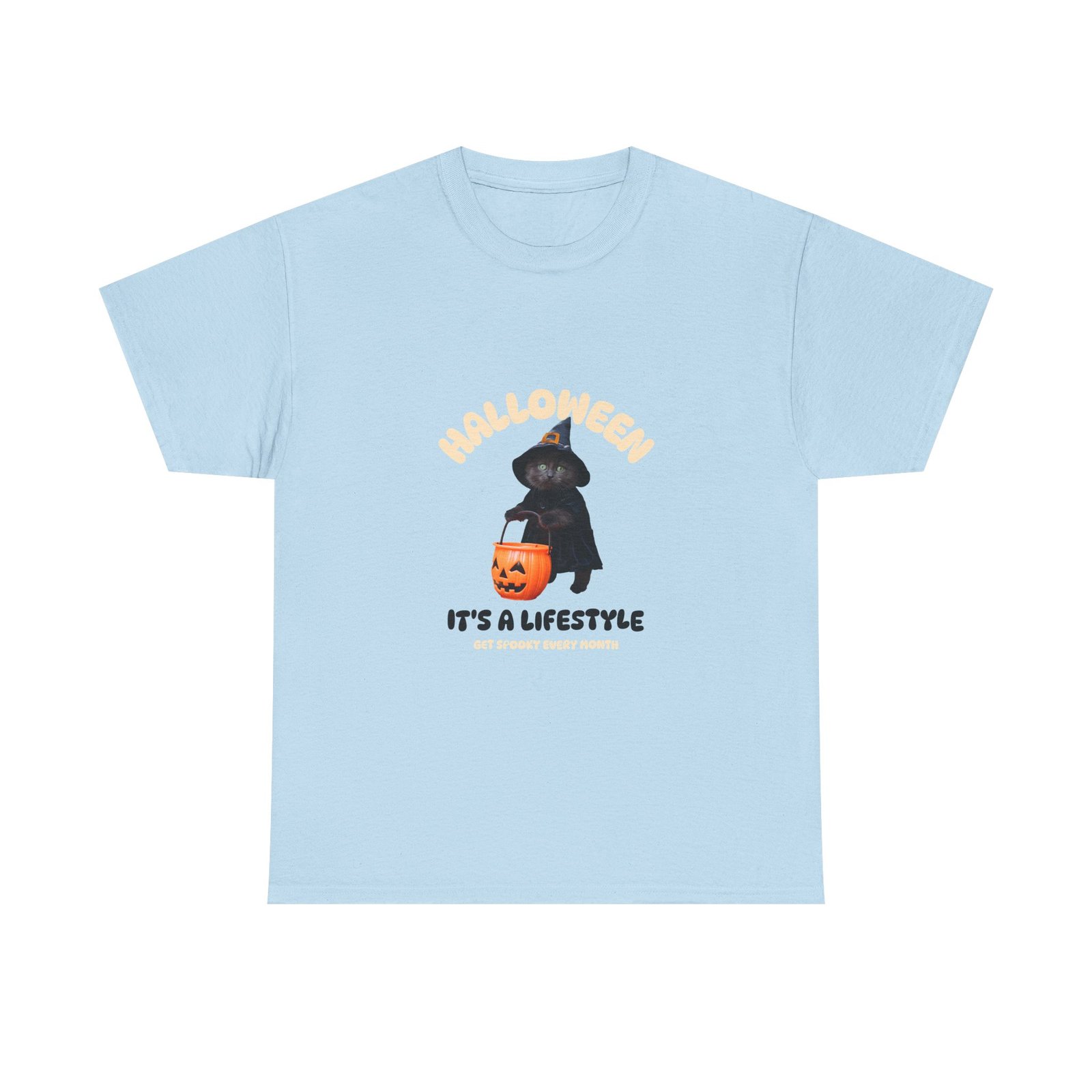 Halloween Lifestyle Cat with Spooky Elements Design - T-shirt - Image 9