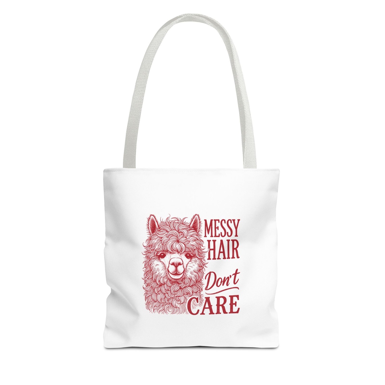 Cute Red Llama with Messy Hair Illustration - Tote Bag