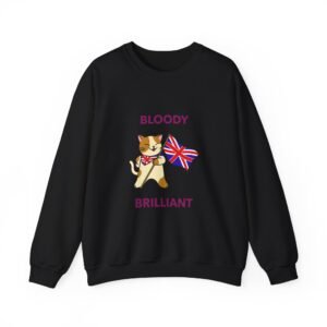 Bloody Brilliant Cat Graphic with Edgy Red Accents - Sweatshirt