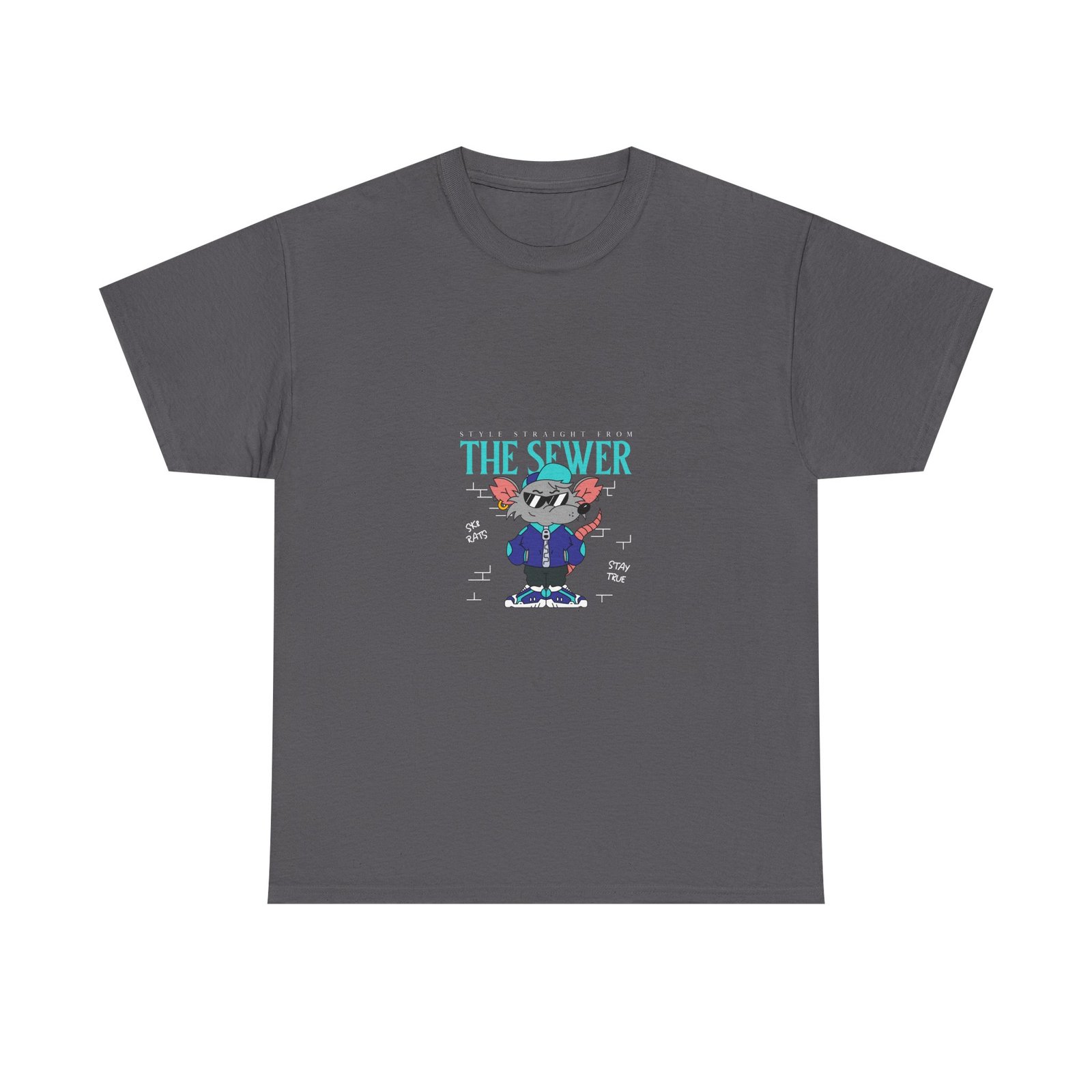 Urban Sewer Rat Illustration with Gritty Street Art Style - T-shirt - Image 5