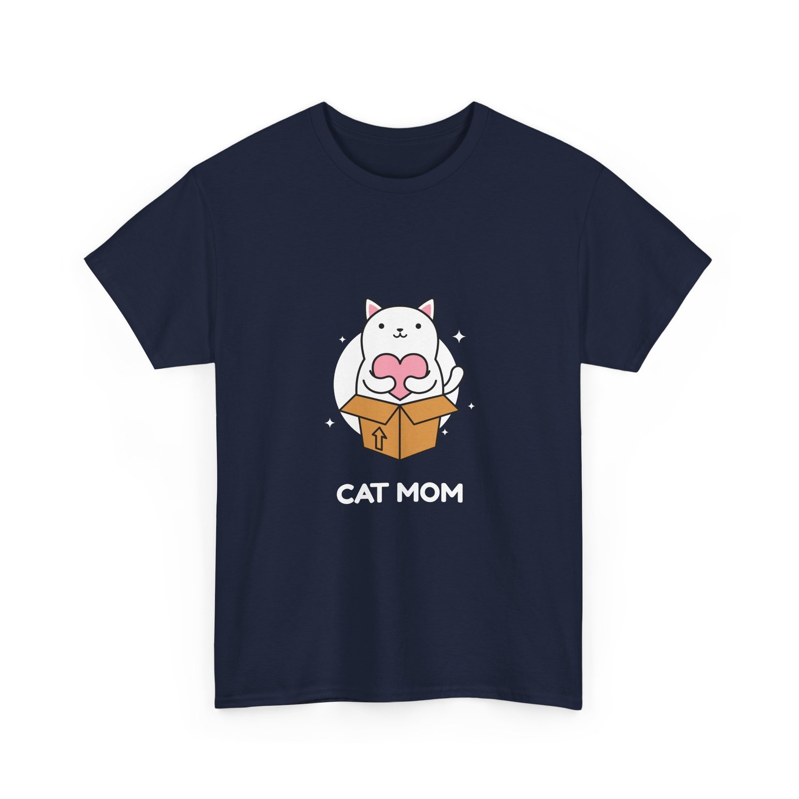 Cute Cat Mom Illustration with Cat in a Box Design - T-shirt - Image 11