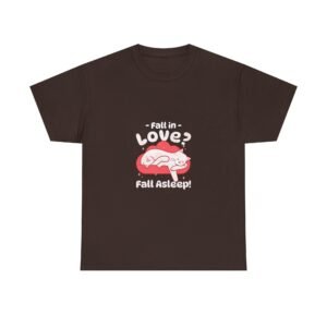 Adorable Sleepy Cat Cuddled in Cozy Autumn Leaves - T-shirt