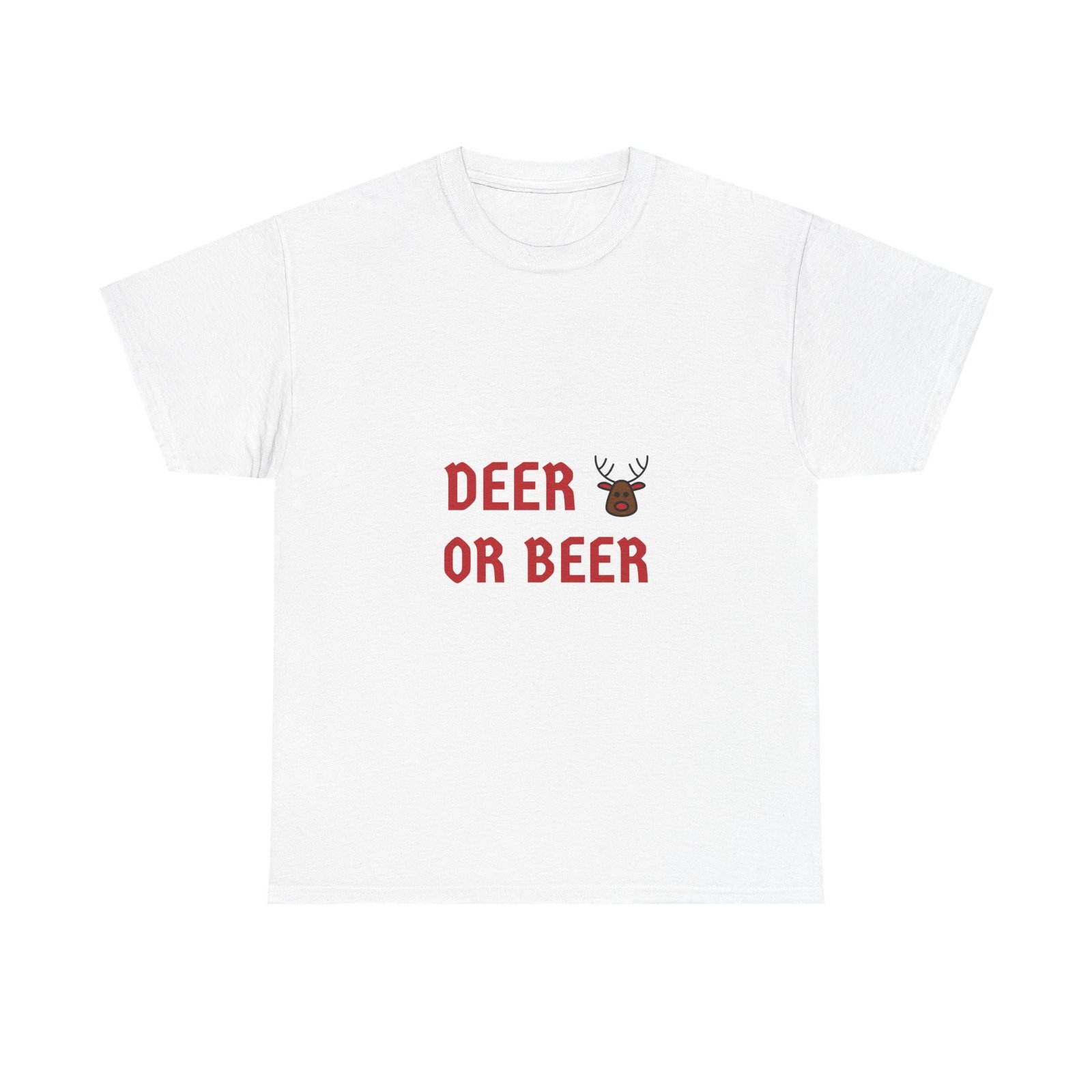 Humorous Deer or Beer Pun with Deer Illustration - T-shirt