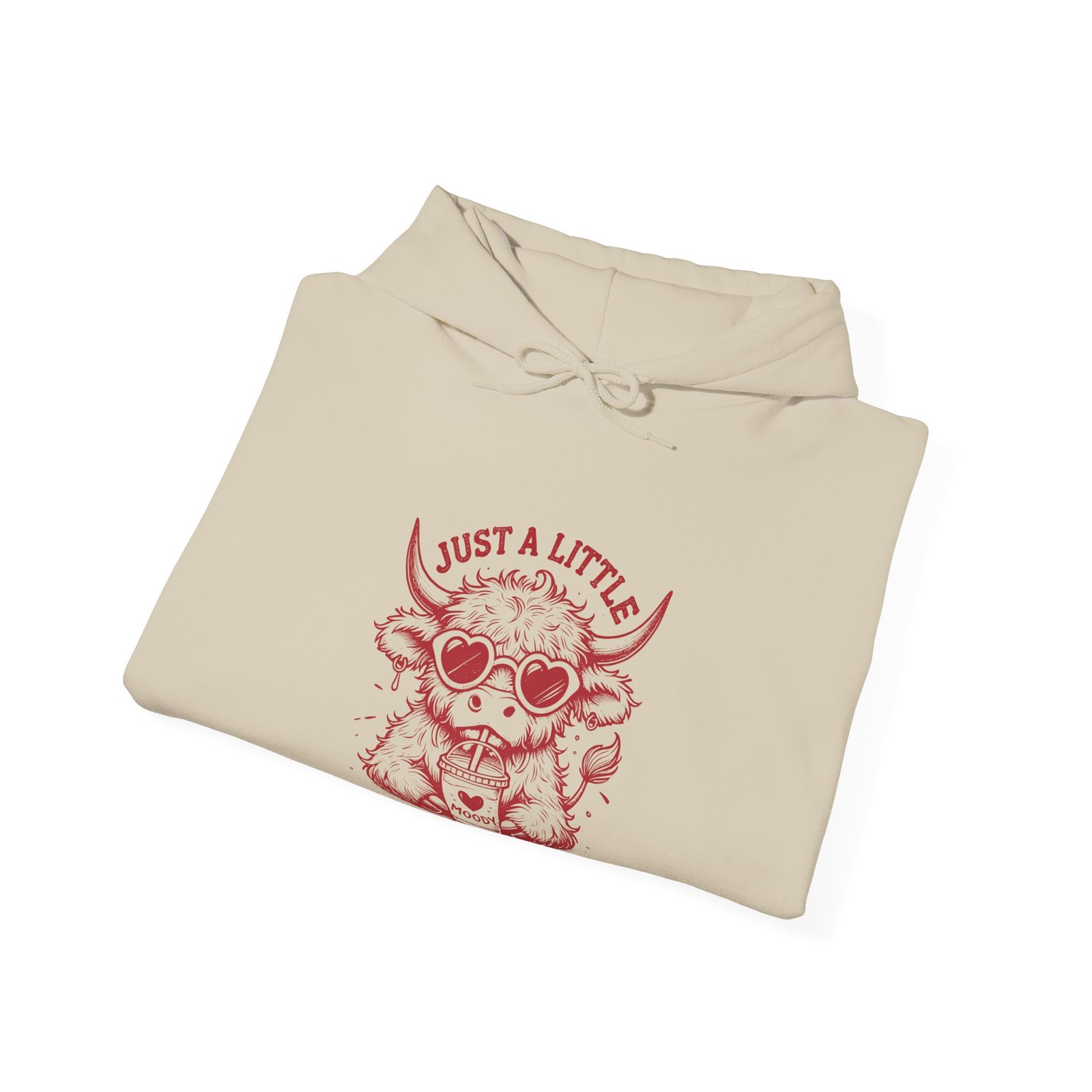 Just a Little Moody Red Cow Wearing Cool Sunglasses - Hoodie - Image 8