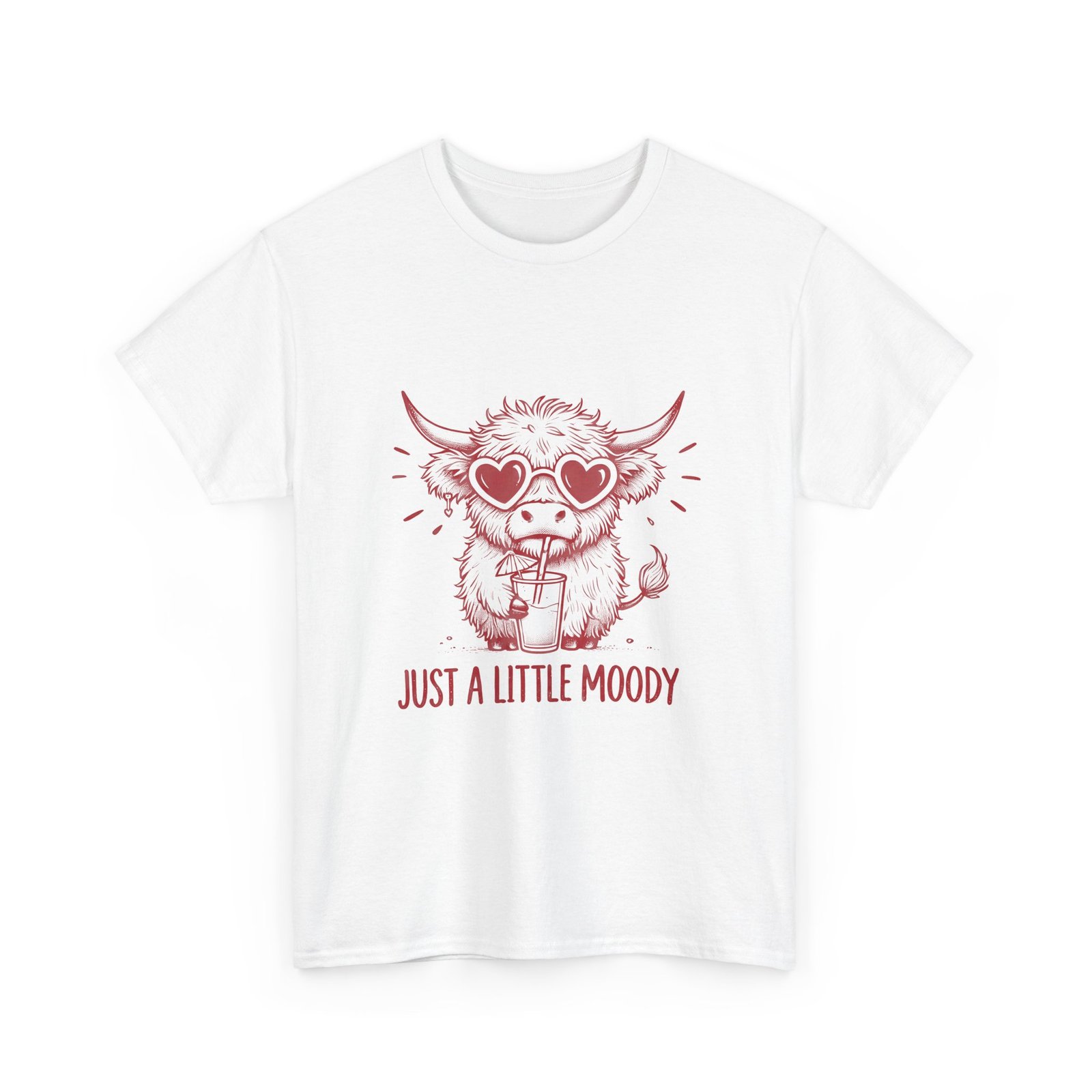Just a Little Moody Red Cow in the Summer Illustration - T-shirt - Image 3