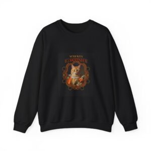 Garrinha Cat Regal Pose with Elegant Crown Illustration - Sweatshirt