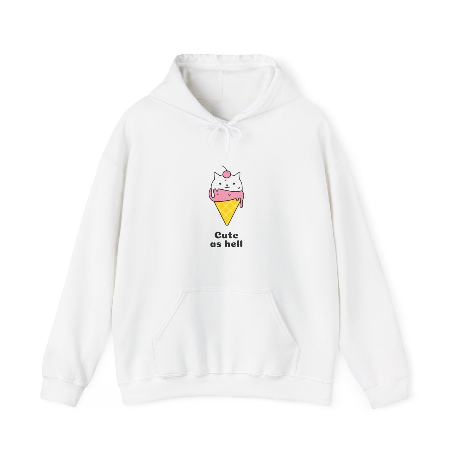 Cute As Hell Typography with Playful Script and Bold Contrast - Hoodie