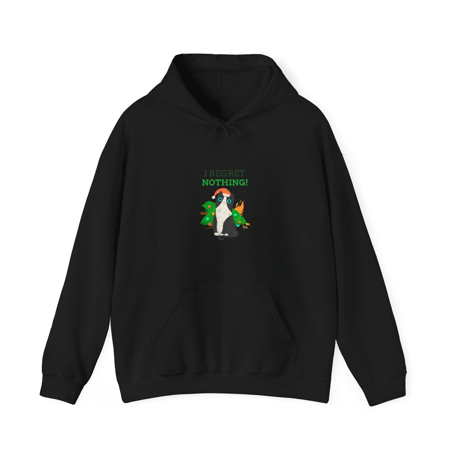 No Regrets Dog Design with Bold Statement and Playful Style - Hoodie