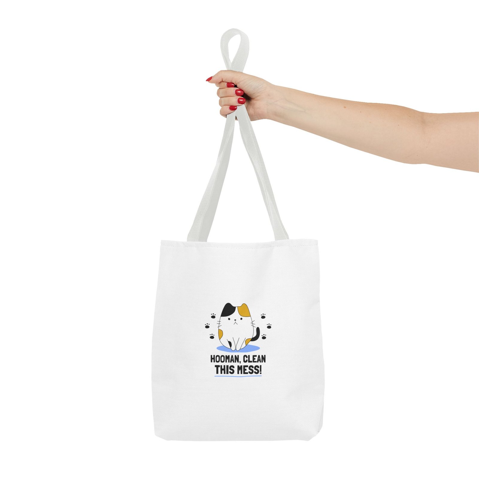 Hooman Clean This Mess Cat Funny Humorous Pet Illustration - Tote Bag - Image 4