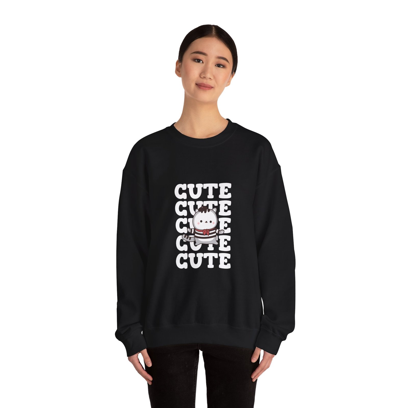 Adorable Repeating Cute Cat Illustration Pattern - Sweatshirt - Image 4