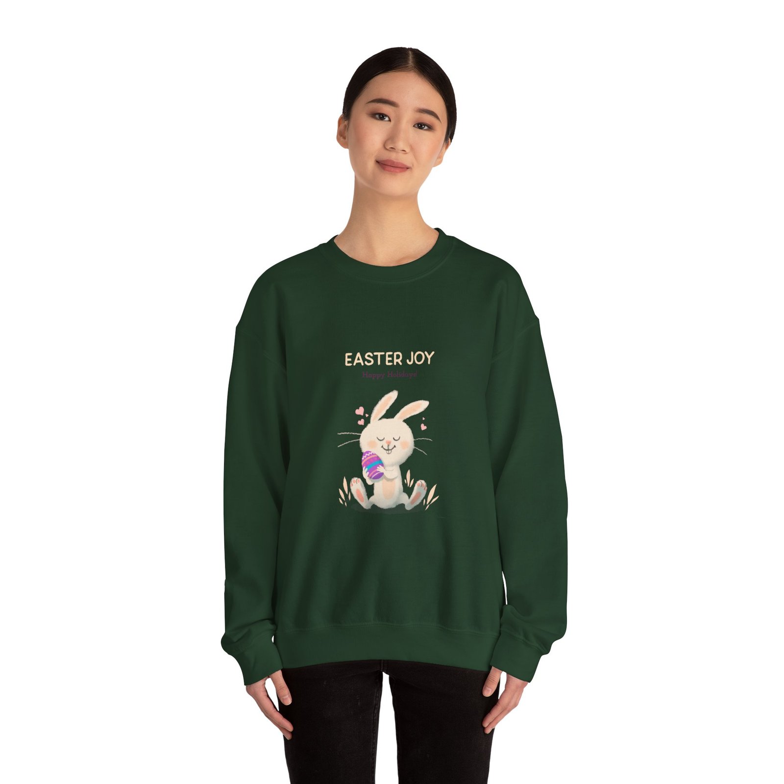 Easter Joy Happy Bunny Cartoon Illustration - Sweatshirt - Image 8