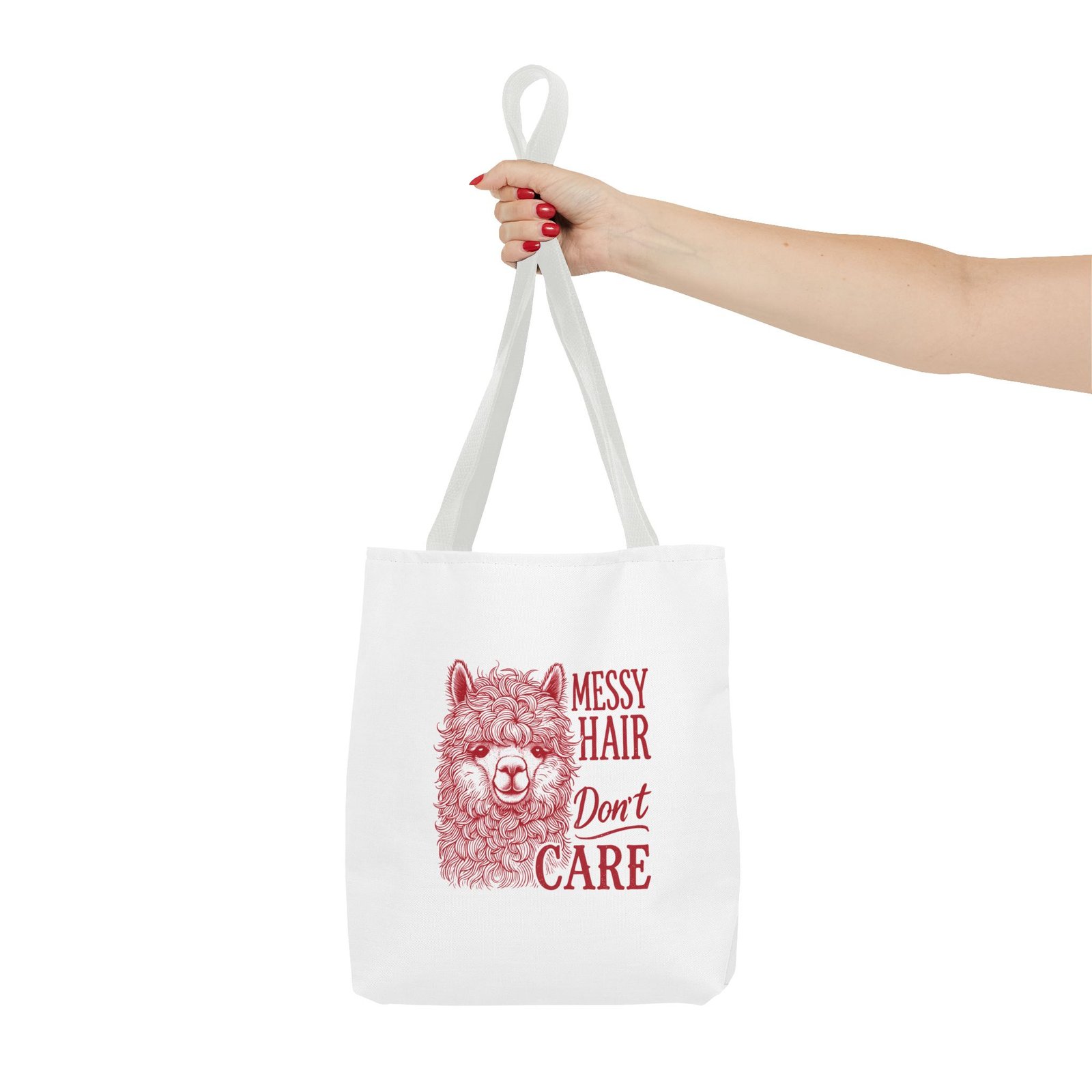 Cute Red Llama with Messy Hair Illustration - Tote Bag - Image 4