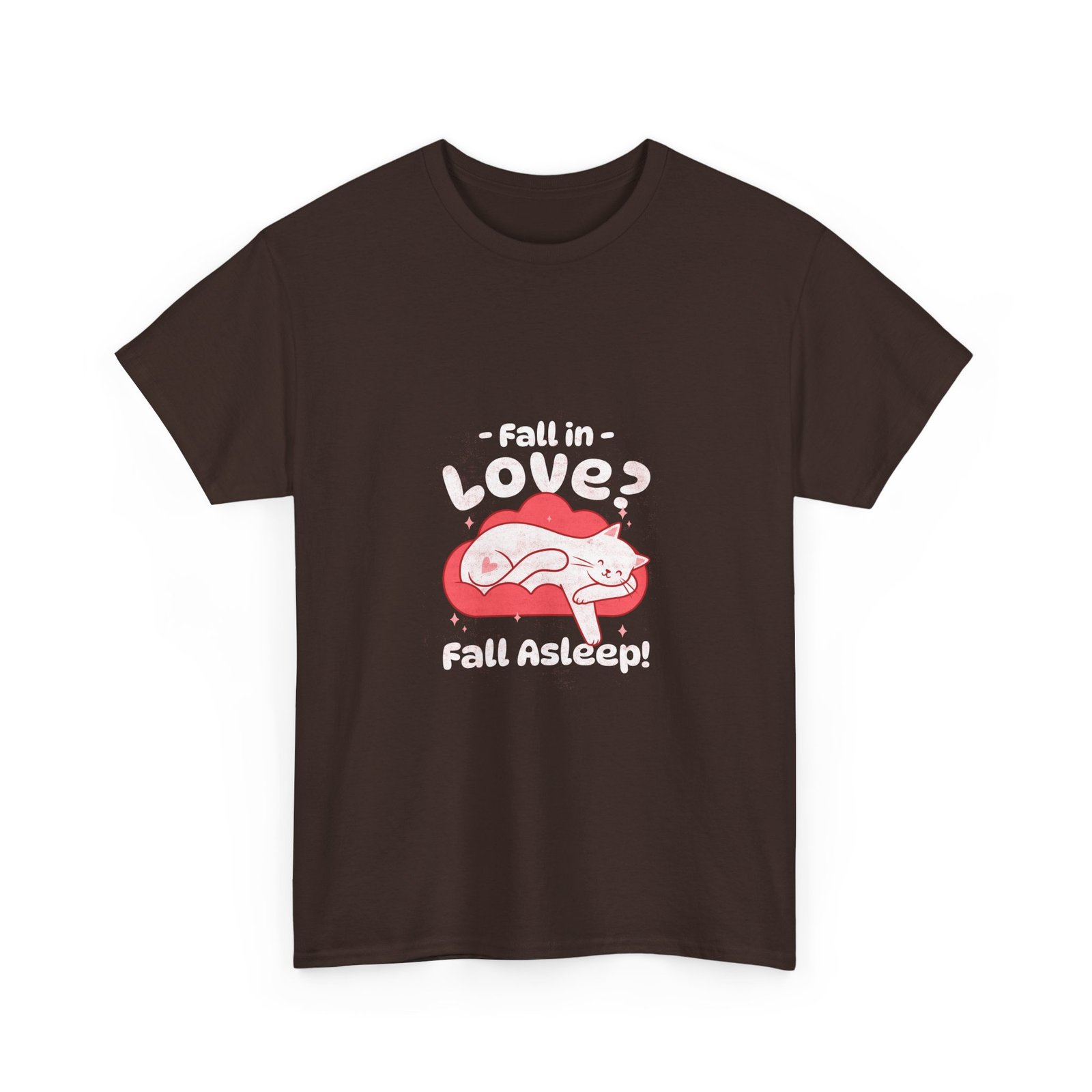 Adorable Sleepy Cat Cuddled in Cozy Autumn Leaves - T-shirt - Image 3