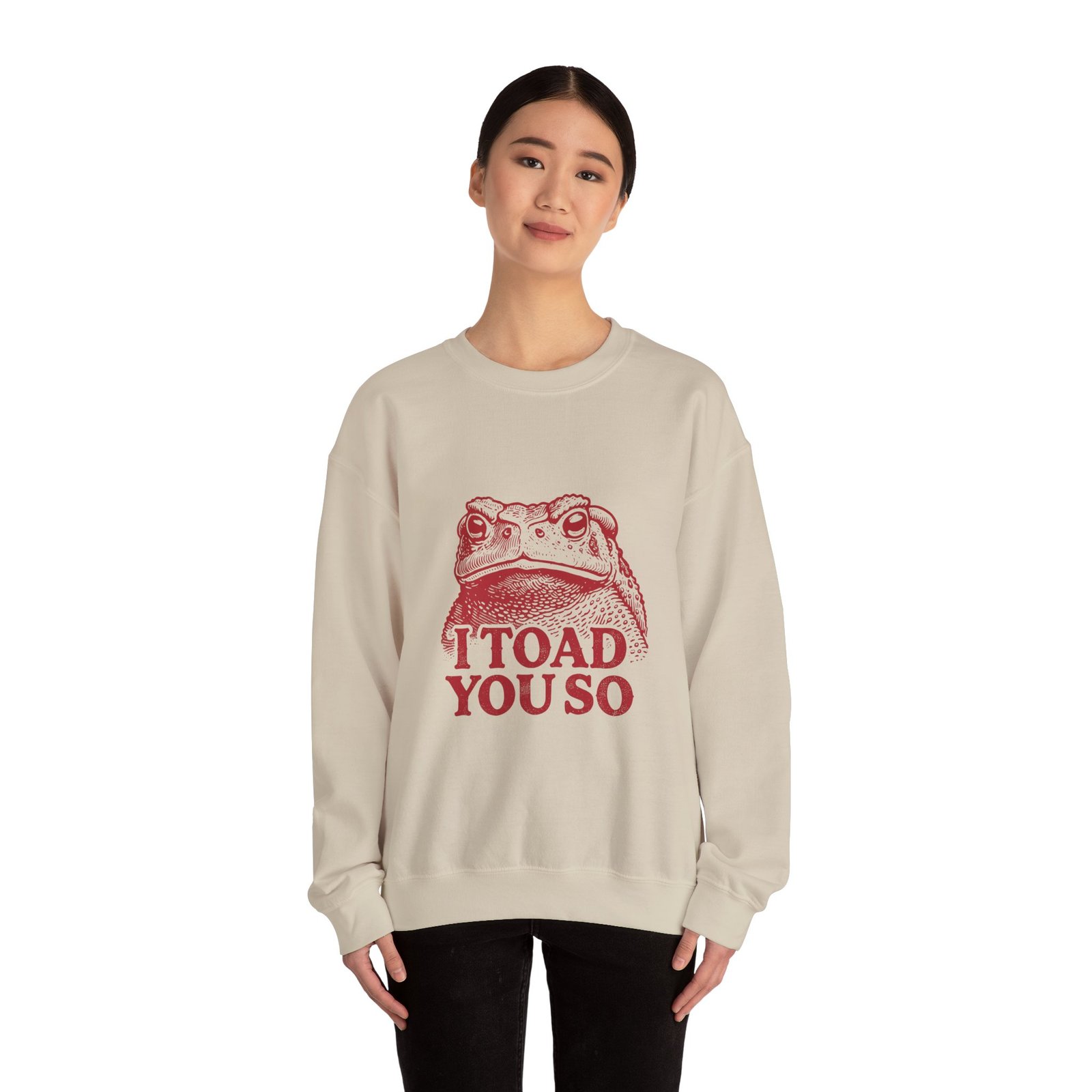 I Toad You So Red Frog Face Illustrated Design - Sweatshirt - Image 8