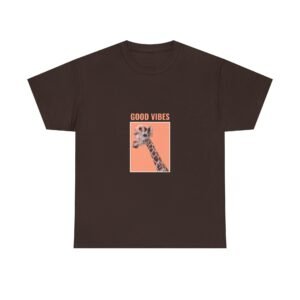 Good Vibes Giraffe Cute Illustrated Positive Energy Design - T-shirt