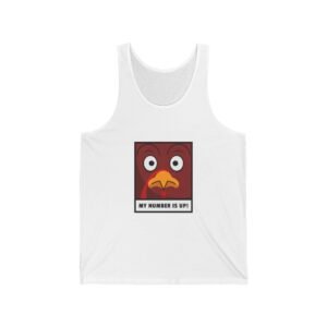 Playful Chicken with Number Up Graphic Illustration - Tank Top