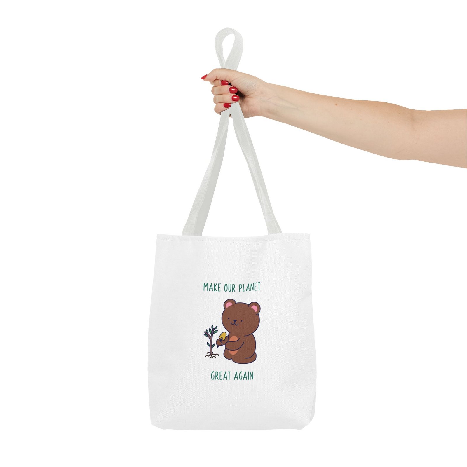 Make Our Planet Great Again Caring Bear Environmental Design - Tote Bag - Image 4