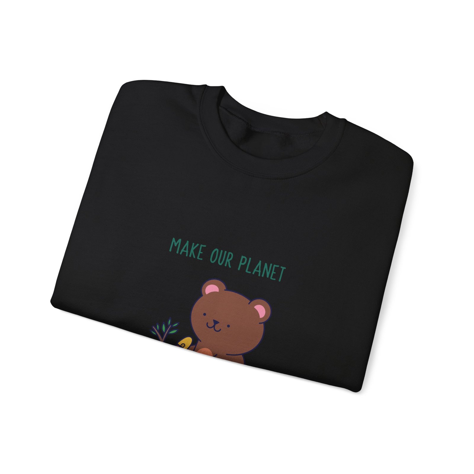 Make Our Planet Great Again Caring Bear Environmental Design - Sweatshirt - Image 3