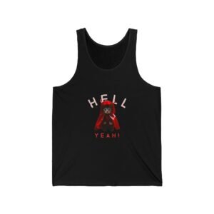 Hell Yeah! Devilish Cat Graphic with Bold Attitude - Tank Top