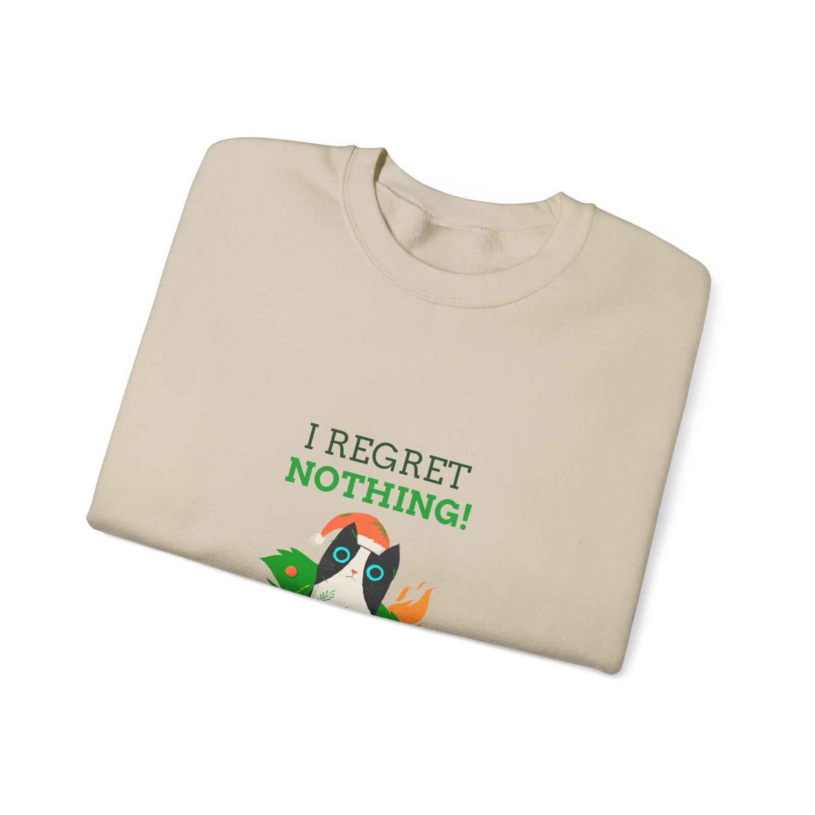No Regrets Dog Graphic with Bold Typography and Playful Attitude - Sweatshirt - Image 7