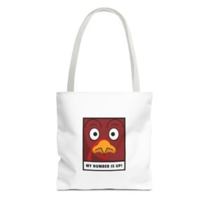 Playful Chicken with Number Up Graphic Illustration - Tote Bag