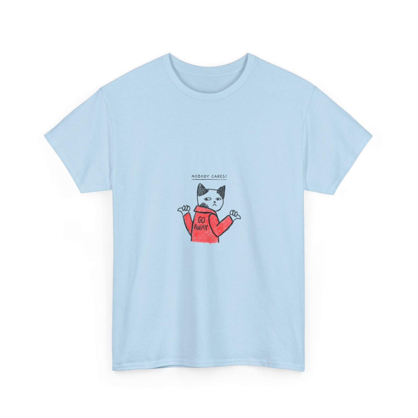 Nobody Cares Moody Cat Illustration with Attitude - T-shirt - Image 11