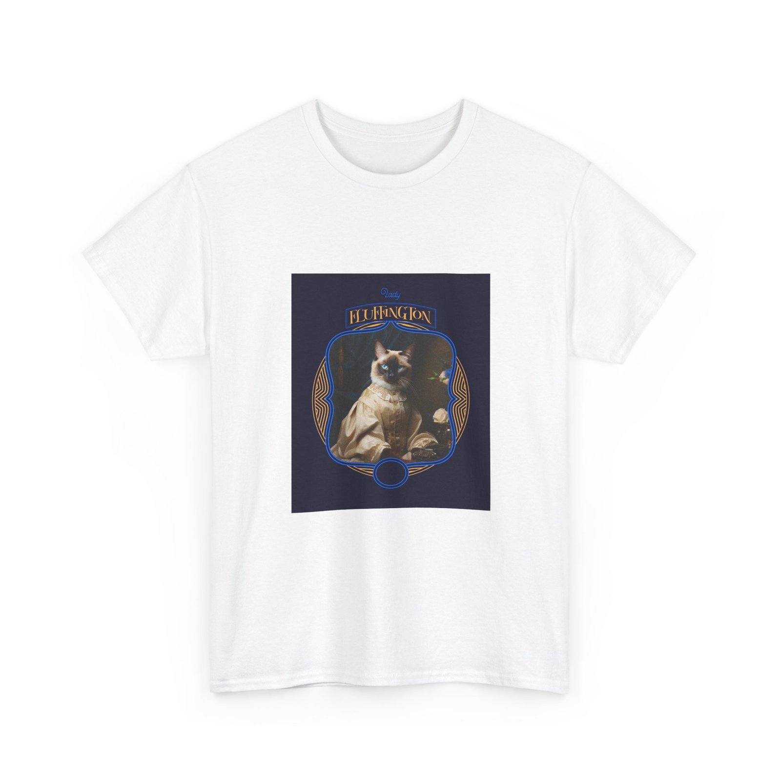 Lady Fluffington Cat Humorous Vintage Style Illustration - T-shirt - Image 3