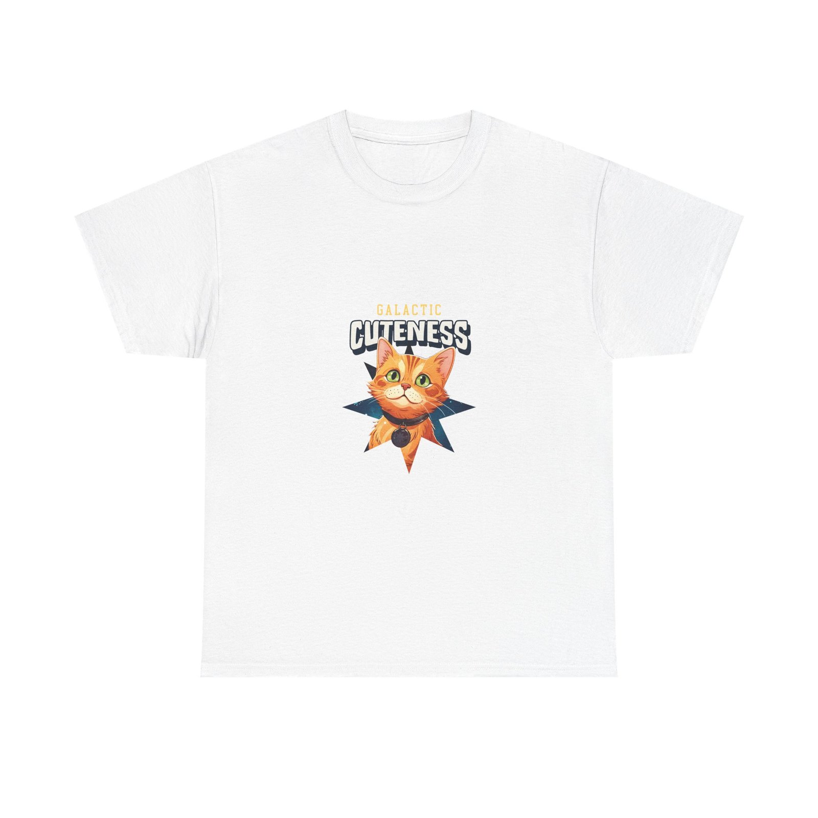 Galactic Cuteness Space Cat Floating in Colorful Cosmos - T-shirt