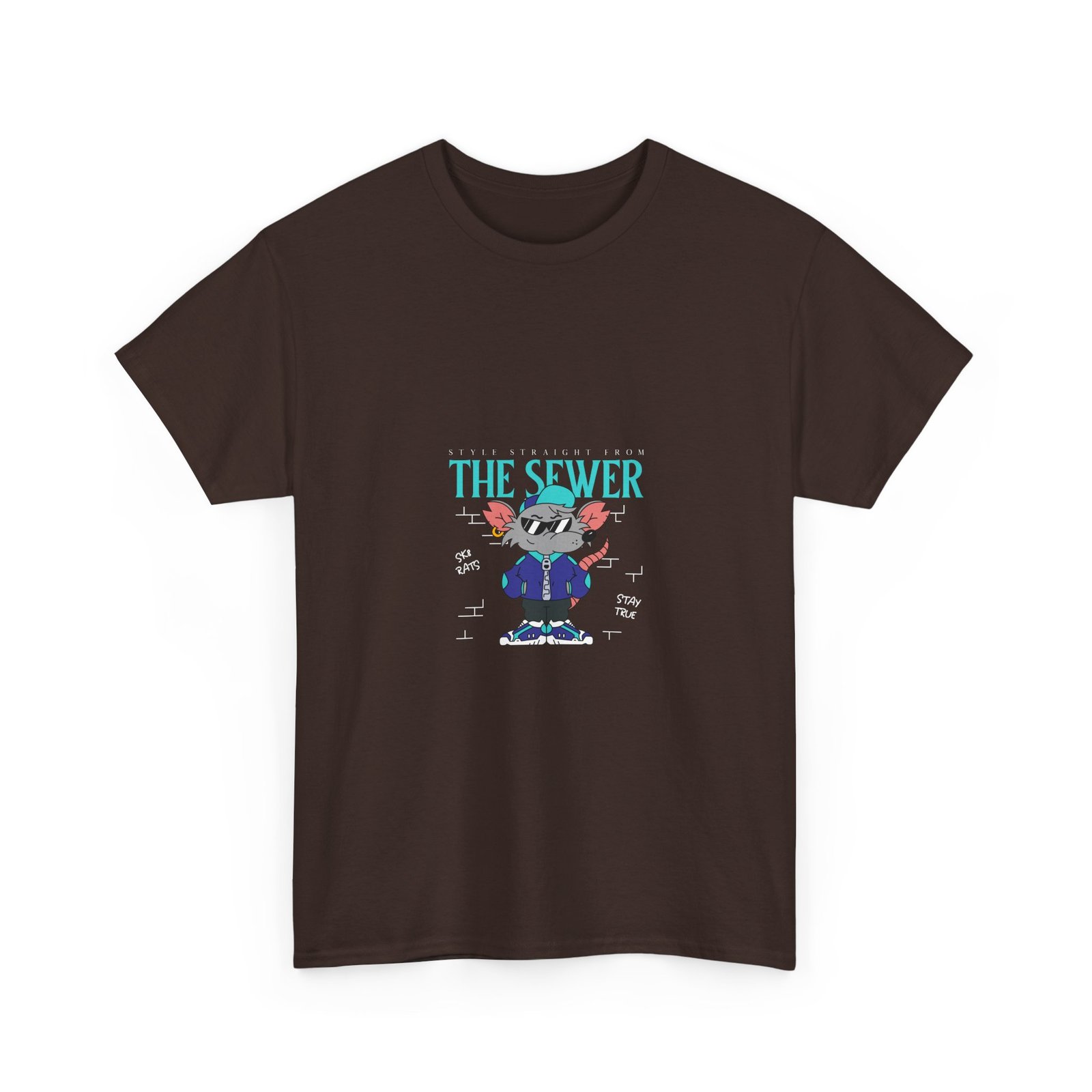Urban Sewer Rat Illustration with Gritty Street Art Style - T-shirt - Image 3