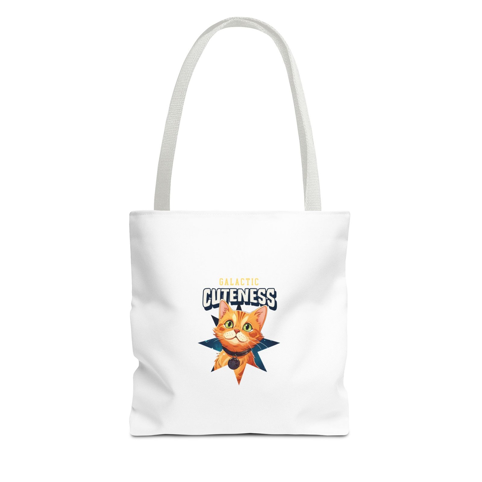 Galactic Cuteness Space Cat Floating in Colorful Cosmos - Tote Bag