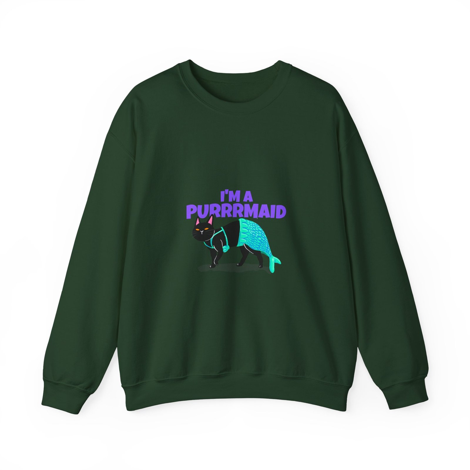 Funny Im A Purrmaid Cat Cartoon Mermaid Design - Sweatshirt - Image 5
