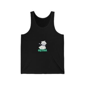 Glitter Sparkly Dog Silhouette with Shimmering Details - Tank Top