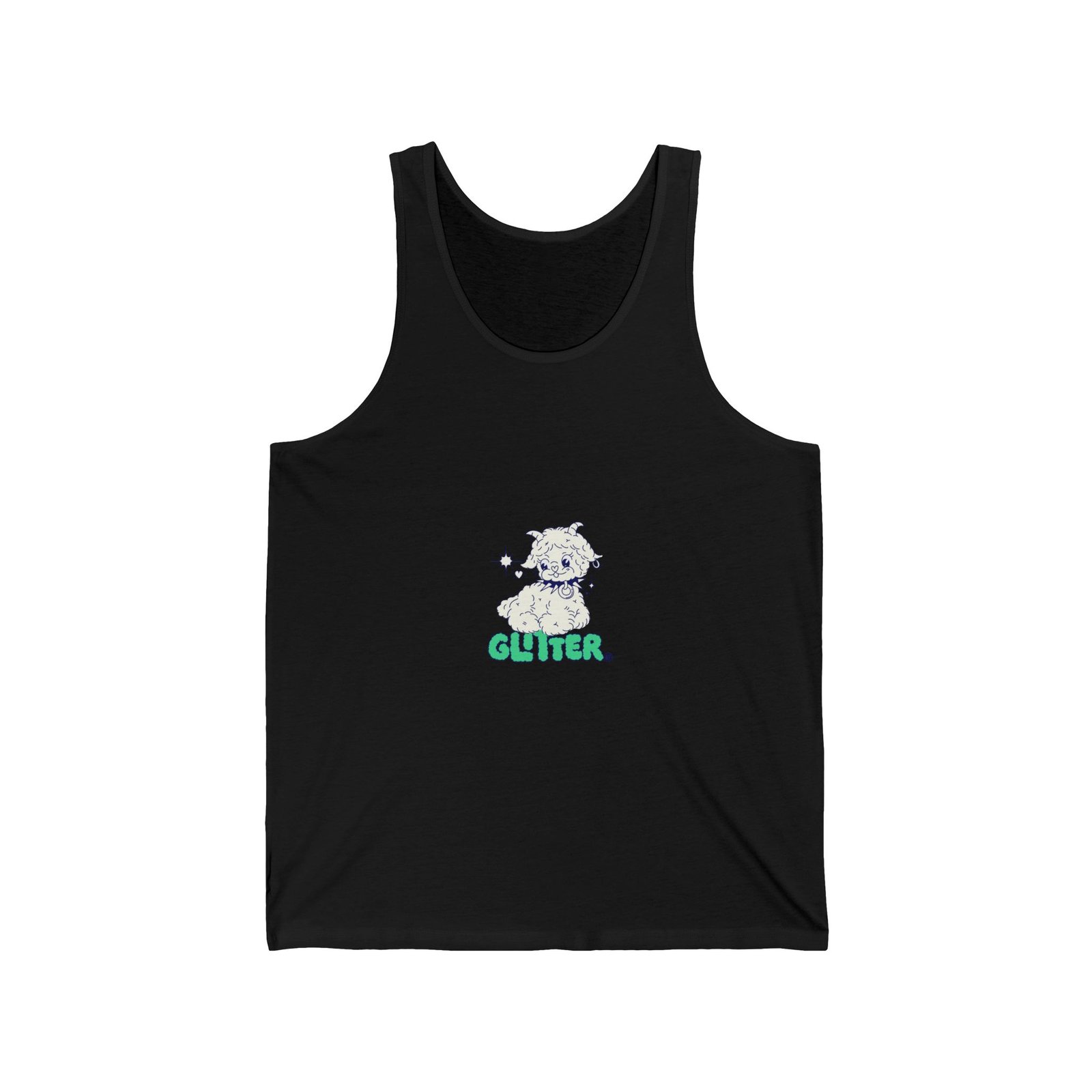 Glitter Sparkly Dog Silhouette with Shimmering Details - Tank Top